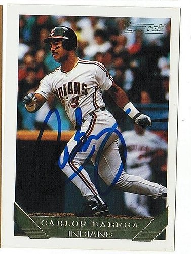 Signed Carlos Baerga Picture - 8x10 white jersey)