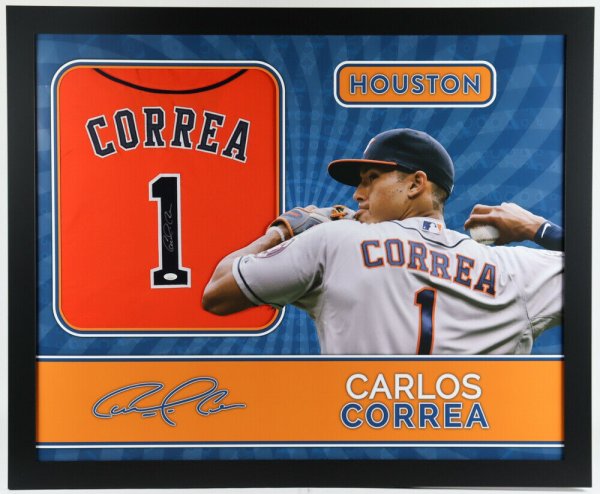 Carlos Correa Houston Astros Signed Autograph Authentic On Field Majestic Jersey World Series Patch JSA Witnessed Certified 