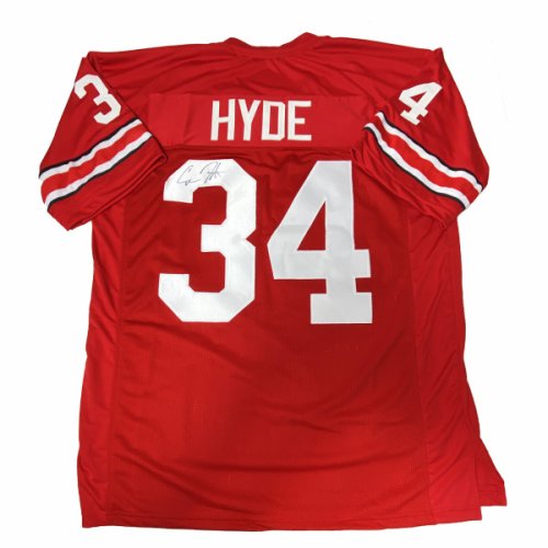 Carlos Hyde Autographed Signed Ohio State Buckeyes Red Jersey - Certified Authentic