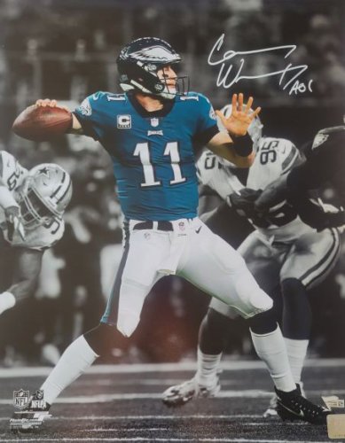 Carson Wentz Signed Philadelphia Eagles Custom Jersey /Fanatics Hologram