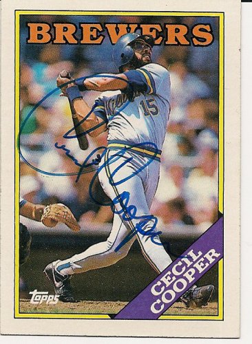 Cecil Cooper, Autographed (Beckett) 8x10 Photo (Brewers) Vintage