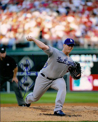 Chad Billingsley Autographed Los Angeles Dodgers White Jersey W