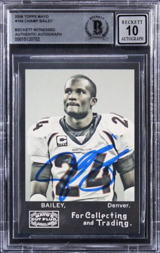 Champ Bailey Autographed/Signed Pro Style Framed Blue XL Jersey