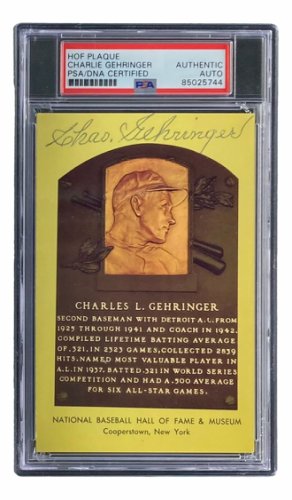 Charlie Chas Gehringer Signed M&N Detroit Tigers Jersey, PSA