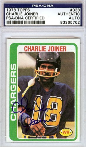 Charlie Joiner Autographed Signed 1978 Topps Card #338 San Diego Chargers PSA/DNA