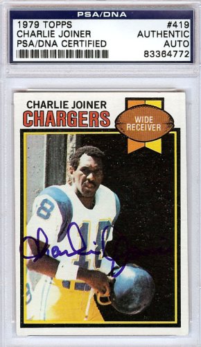 Charlie Joiner Autographed Signed 1979 Topps Card #419 San Diego Chargers PSA/DNA
