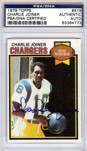 Charlie Joiner Autographed Signed 1979 Topps Card #419 San Diego Chargers PSA/DNA