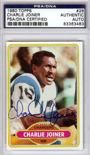 Charlie Joiner Autographed Signed 1980 Topps Card #28 San Diego Chargers PSA/DNA