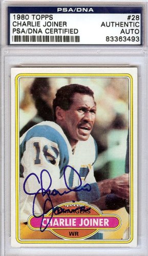 Charlie Joiner Autographed Signed 1980 Topps Card #28 San Diego Chargers PSA/DNA