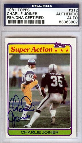 Charlie Joiner Autographed Signed 1981 Topps Card #312 San Diego Chargers PSA/DNA