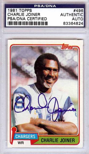 Charlie Joiner Autographed Signed 1981 Topps Card #496 San Diego Chargers PSA/DNA