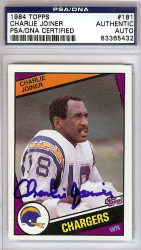 Charlie Joiner Autographed Signed 1984 Topps Card #181 San Diego Chargers PSA/DNA