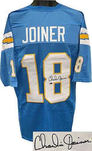 Charlie Joiner Autographed Signed Light Blue TB Custom Stitched Pro Style Football  Jersey XL- Leaf Authentics Hologram