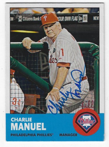 Charlie Manuel Signed Custom Philadelphia Phillies Jersey JSA COA