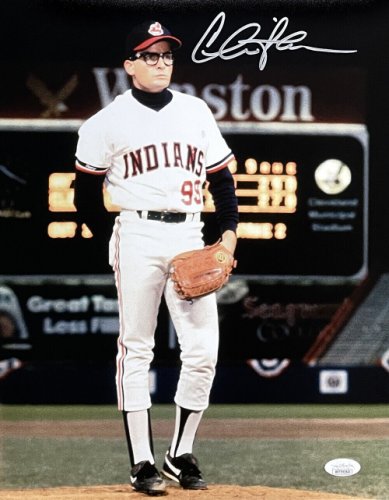 Charlie Sheen Signed Major League 35x43 Framed Indians Jersey