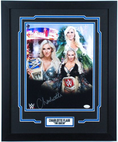 WWE WOMENS CHAMP SMACKDOWN CHARLOTTE FLAIR SIGNED AUTO 11X14 PHOTO THE QUEEN JSA 