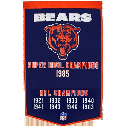 Chicago Bears Super Bowl Championship Dynasty Banner with hanging rod
