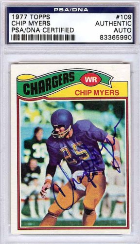 Chip Myers Autographed Signed 1977 Topps Card #109 San Diego Chargers PSA/DNA