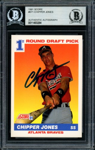 Chipper Jones 1991 slabbed autographed and authenticated Upper Deck Rookie  card - Big Time Bats