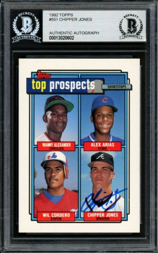 Chipper Jones 2004 Playoff Prestige Stars of MLB Game Worn Jersey Card  #MLB-15- 171/250 (Atlanta Braves)