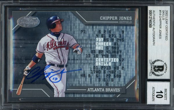 1996 LEAF STEEL CHIPPER JONES #33 ATLANTA BRAVES PSA 9 MINT 61639347 - AA  Mint Cards