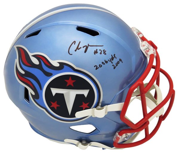 Chris Johnson Autographed Tennessee Titans Inverted Legend Football NF –  Meltzer Sports