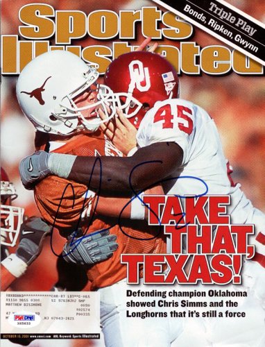 Chris Simms Autographed Signed Sports Illustrated Magazine Texas Longhorns PSA/DNA