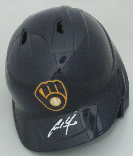 Christian Yelich Autographed Signed Brewers Full Size Milwaukee Rawlings Helmet Auto - JSA