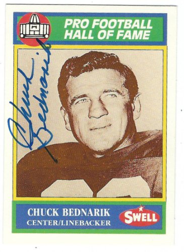 Chuck Bednarik Autographed Signed Autograhed 1990 Swell Football Card - Autographs