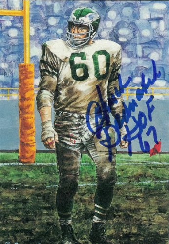 Chuck Bednarik Autographed Signed Goal Line Art Card - Autographs