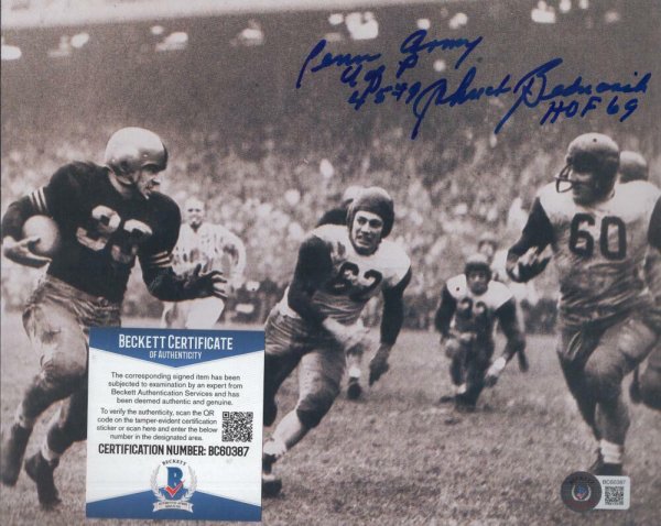 Chuck Bednarik Autographed Signed Penn Army HOF 67 8X10 Photo Beckett