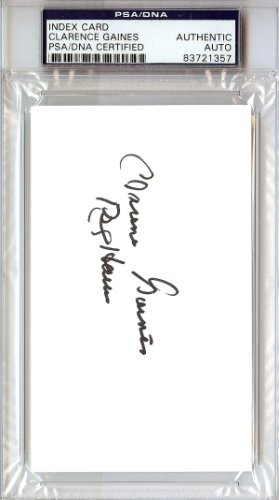 Clarence Big Autographed Signed Clarence Big House Gaines 3X5 Index Card Winston-Salem State University PSA/DNA