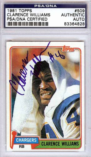 Clarence Williams Autographed Signed 1981 Topps Card #509 San Diego Chargers PSA/DNA