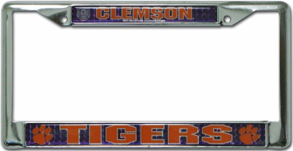Clemson Tigers License Plate Frame Chrome Deluxe