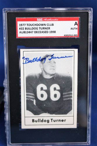 Clyde Bulldog Autographed Signed Clyde Bulldog Turner 1977 Touchdown Club Card #32 Sgc Slabbed - Main Line Autographs