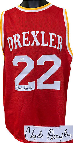 clyde drexler autographed jersey