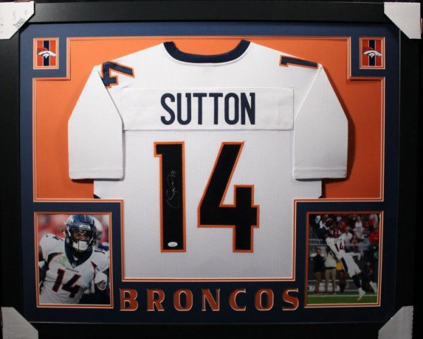 RSA Courtland Sutton Signed Pro-Edition Blue Football Jersey (JSA)