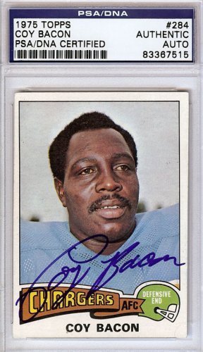 Coy Bacon Autographed Signed 1975 Topps Card #284 San Diego Chargers PSA/DNA