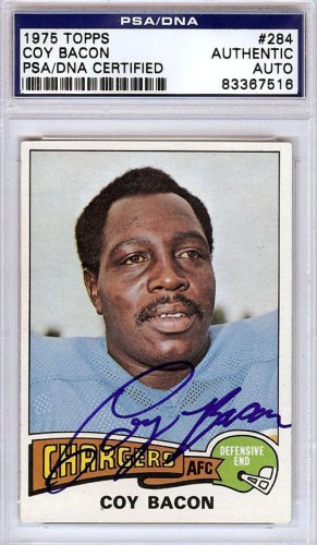 Coy Bacon Autographed Signed 1975 Topps Card #284 San Diego Chargers PSA/DNA