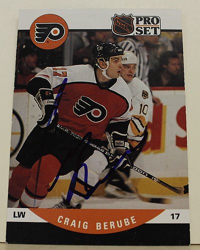 Craig Berube Philadelphia Flyers Autographed Signed 1990-91 Pro Set Card - COA Included