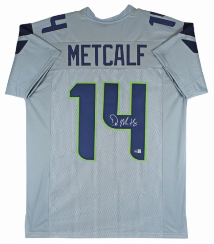 D.K. Metcalf Autographed Seattle (Neon Green #14) Custom Jersey