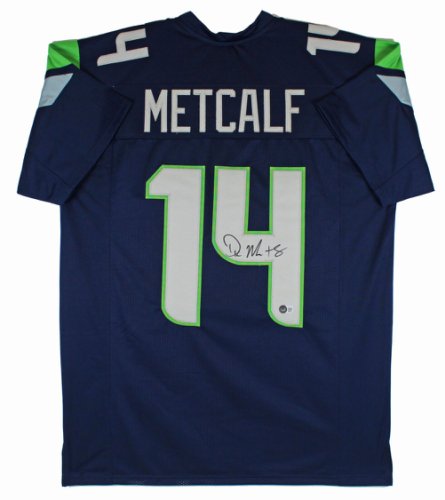 D.K. Metcalf Autographed Seattle (White #14) Custom Jersey - Beckett