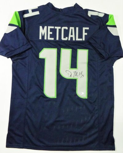 Dk Metcalf Autographed Grey Pro Style Jersey - Beckett W Auth *Silver