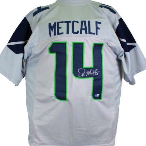 D.K. Metcalf Autographed Seattle (Neon Green #14) Custom Jersey