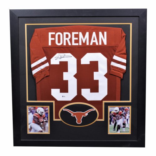 D'Onta Foreman Texas Longhorns Autographed Signed Framed Orange Jersey - Beckett Authentic