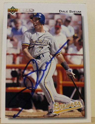 Dale Sveum Milwaukee Brewers Autographed Signed 1992 Upper ...