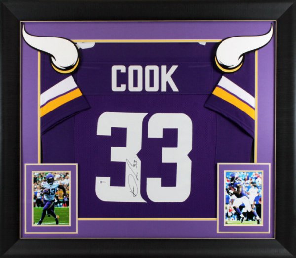 Dalvin Cook Autographed Signed Authentic Purple Pro Style Framed Jersey Beckett Witnessed
