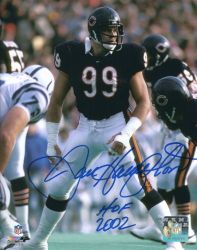 Dan Hampton Signed Chicago Bears Super Bowl XX Sack 8x10 Photo w/HOF 2002  Schwartz Authentic