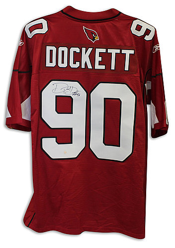 Darnell Dockett Arizona Cardinals Autographed Signed Red Reebok Jersey