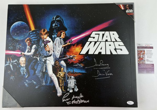 JSA 1977 Peter Mayhew Star Wars Signed LE 16x20 B&W Photo 